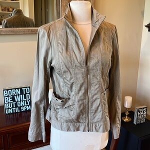 90s Look Cotton Jacket Tan Zip